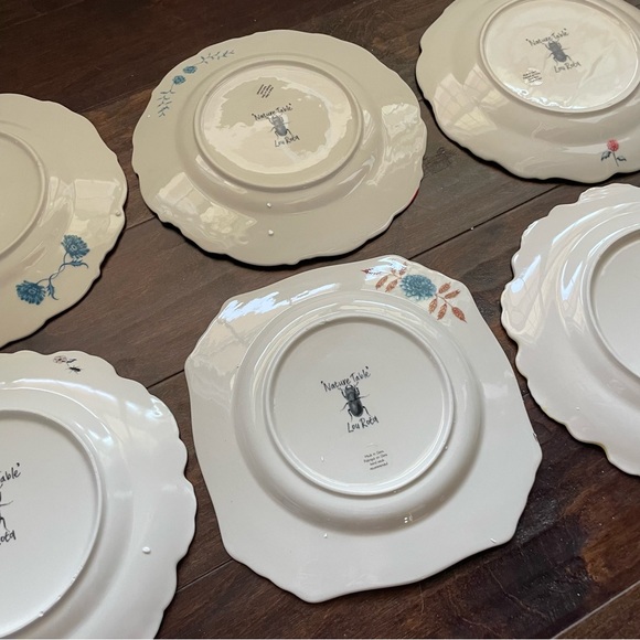 Vintage Anthropologie Lou Rota NATURE TABLE DESSERT PLATE Set of 6 - Picture 12 of 16